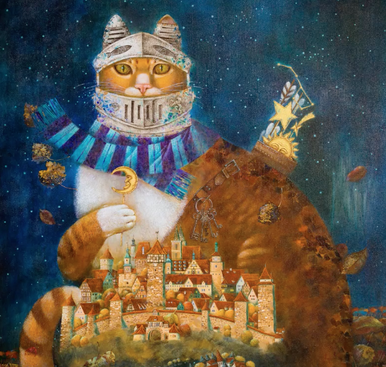 Фрагмент картины "Bavarian Cat" автора Marina Boris с сайта Gitoon