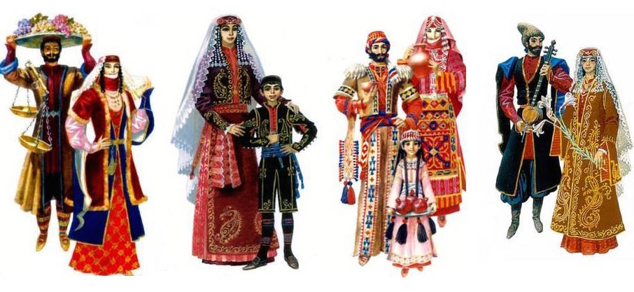 Национальные костюмы разных регионов Армении